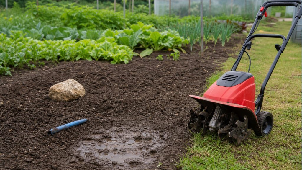 Obstáculos y condiciones del terreno que deben revisarse antes de usar una motoazada